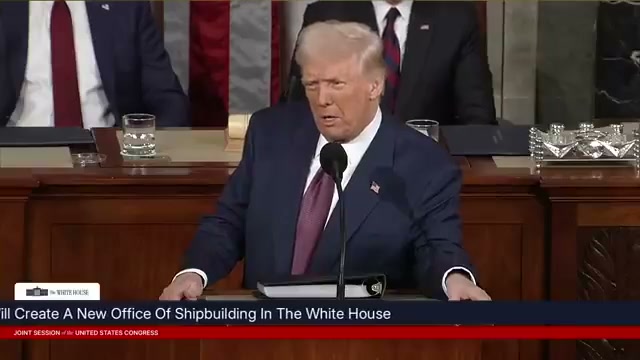 Public YouTube evidence frame at the cited start time — Donald Trump · Mar 4, 2025 joint address — Panama Canal reclamation story